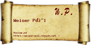 Weiser Pál névjegykártya